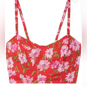 Loveshackfancy Red Finelli Crop Top XS